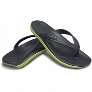 Шлепанцы Crocs Крокс Ретро Флип-Флоп Графит/Волт Грин