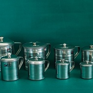 Кружка Пикник по-русски с крышкой 9 см 0,45 л