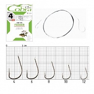 Крючки рыболовные COBRA с поводком FEEDER 70cm