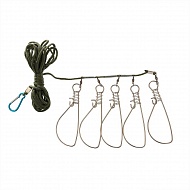 Кукан Helios капрон. трос 5-ти карабиновый 5м (HS-XC-YS-50...